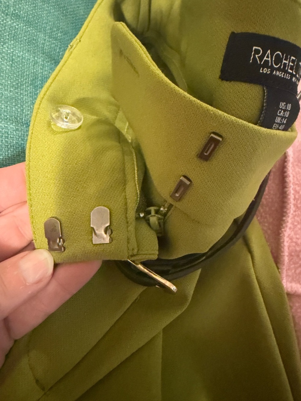 Rachel Zoe Olive Green Ponte straight leg work pants - Picture 5 of 6